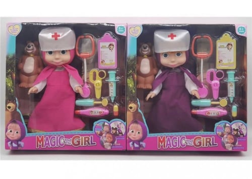 دمية ماشا مع مستلزماتها بشكلين