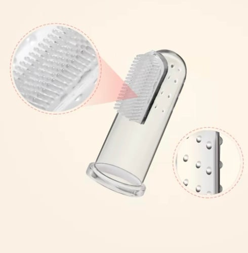 قطعة فرشاة اسنان سيلكون على شكل اصبع