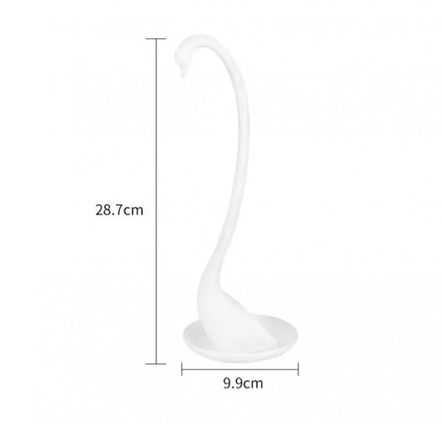 مغرفة حساء على شكل بجعة ثابتة مع صحن خاص