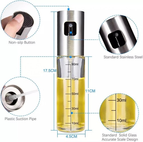 بخاخ زيت من الزجاج وغطاء الاستيل المقاوم للصدأ