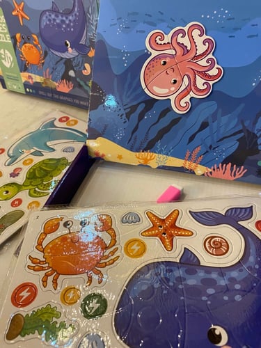 بازل عالم البحار لزيادة التركيز مكون من قطع مغناطي...