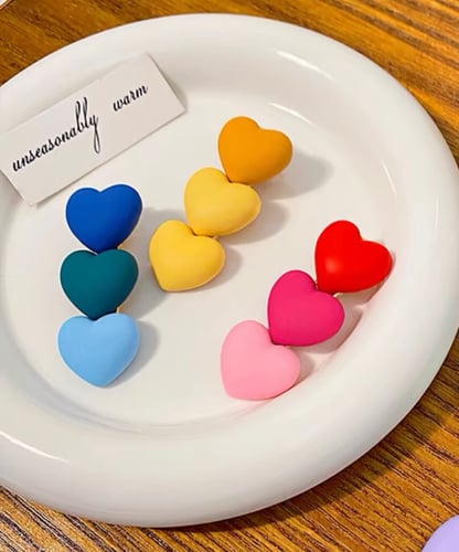 مشبك شعر قلب ٣ قطع