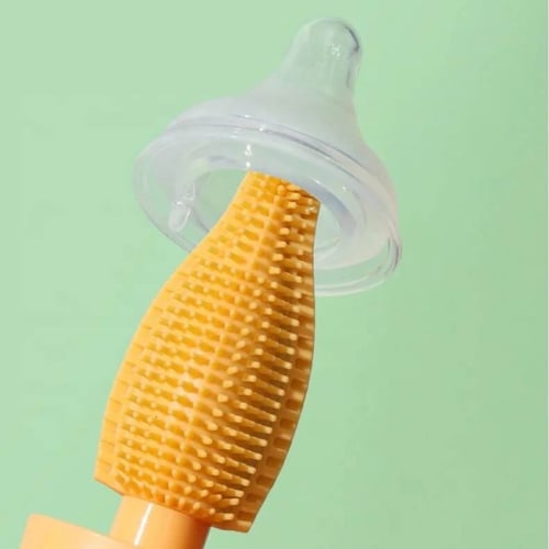 جديد طقم فرشاة لتنظيف رضاعة الاطفال من السيلكون