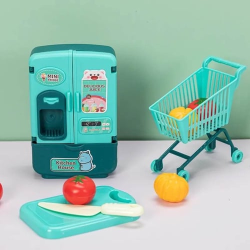 لعبة عربة المشتريات مع ثلاجة