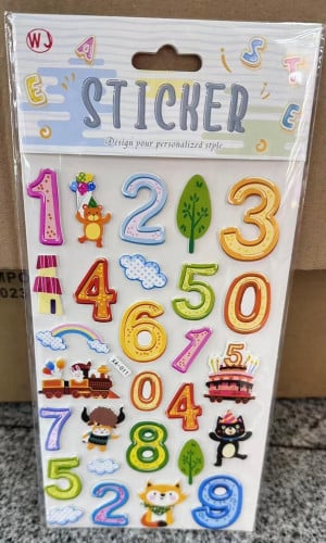 استكرات ارقام انجليزية قطعة واحدة شكل عشوائي