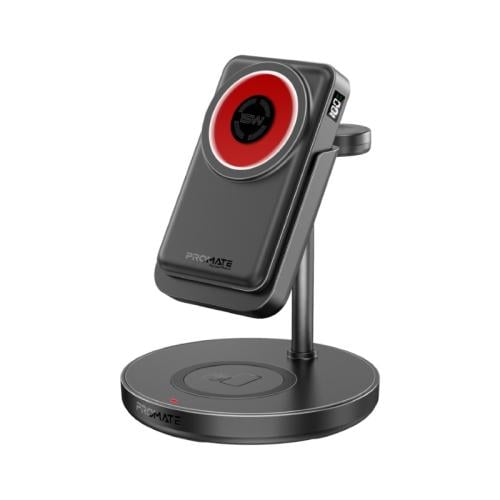 قاعدة شحن 4 في 1 مع بطارية متنقلة قوية، تتوافق مع...