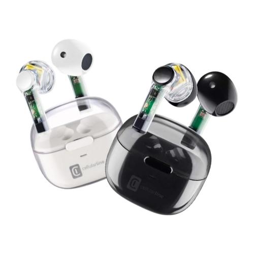 سيلولارلاين سماعة فاين لاسلكية بلوتوث بتصميم شفاف لون أسود Cellularline Fine Wireless Headset