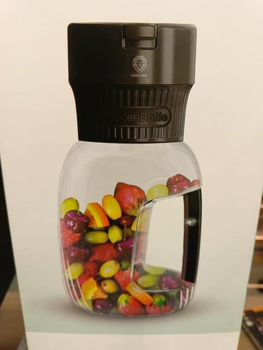 خلاط عصير كهربائي بخزان زجاجي وغطاء مقاوم - شحن يو...