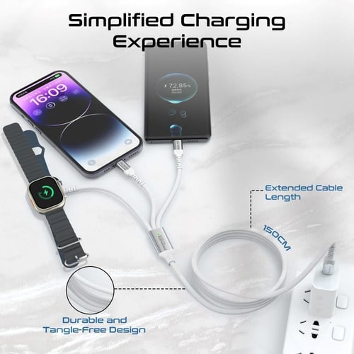 كابل iCharge-Trio متعدد الوصلات 5 في 1 من بروميت