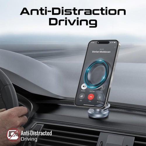 حامل الهاتف الذكي بحلقة مغناطيسية قابلة للدوران بز...