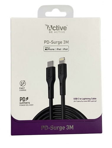 كيبل اكتيف من تايب سي الى lightning 3M معتمد من اب...