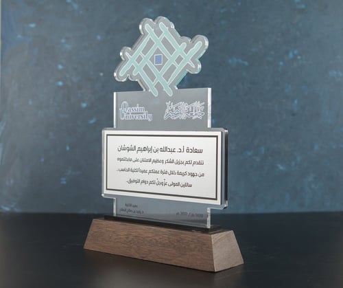 درع فاخر بقاعدة خشبية