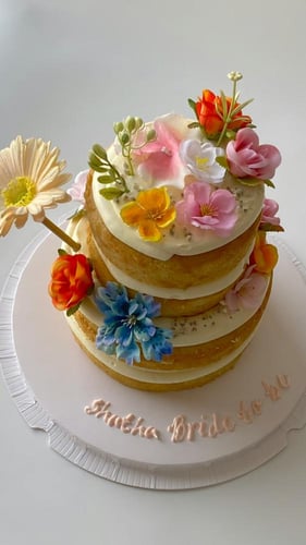 2tier Naked Flowers Cake