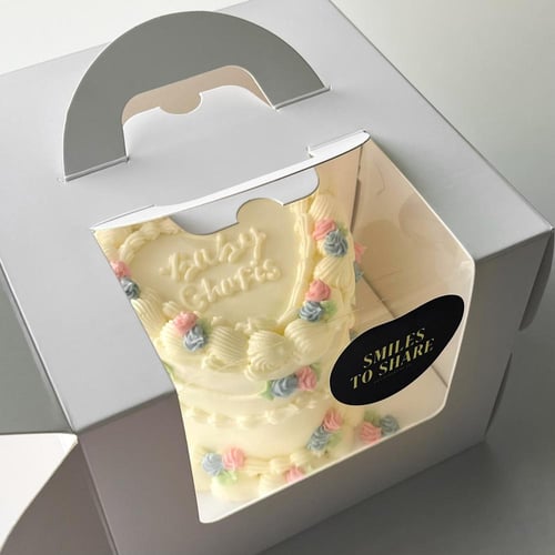 Gender Reveal Heart Cake