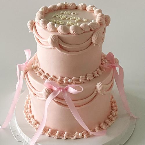 2tier Ribbons Cake