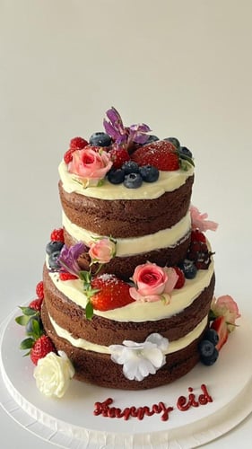 Naked Flowers & Fruit Cake