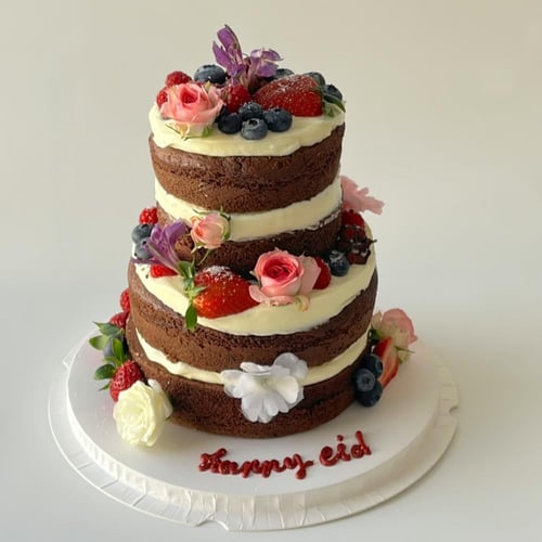 Naked Flowers & Fruit Cake