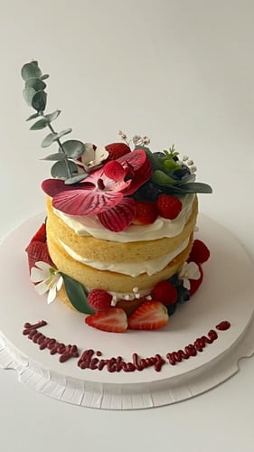 Naked Roses and Fruits Cake