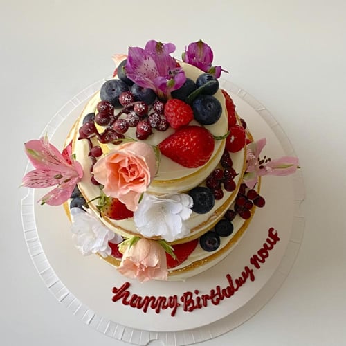 Naked Flowers & Fruit Cake