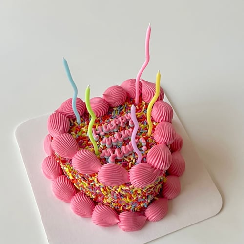 Set of 5 Swirly Rainbow Candles