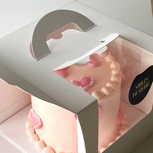 Tall Hearts Cake w/pearls