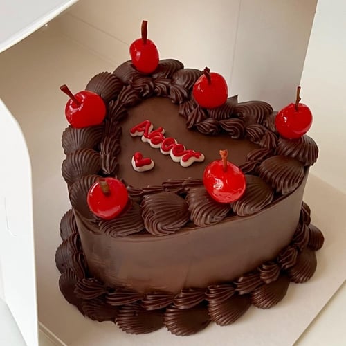 6inch Mini Chocolate Ganache Heart Cake