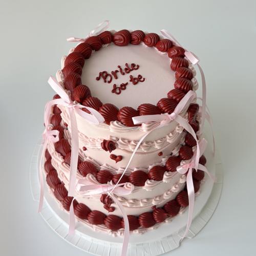 2tier 8inch Ribbon Cake