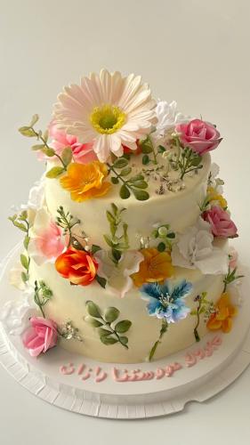 2tier Flowers Spring Cake