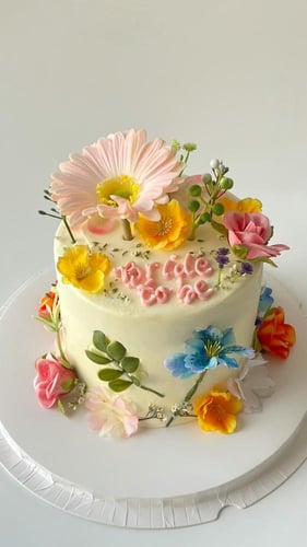 Tall flowers Spring Cake
