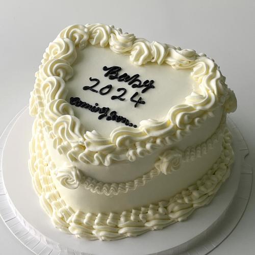 Gender Reveal Heart Cake