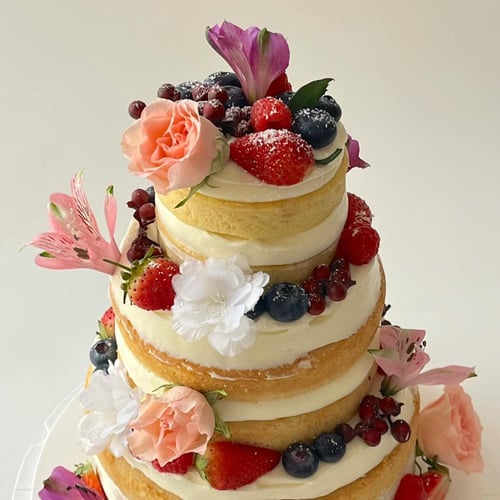 Naked Flowers & Fruit Cake