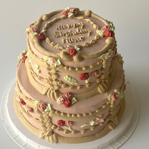 8inch 2tier flower cake