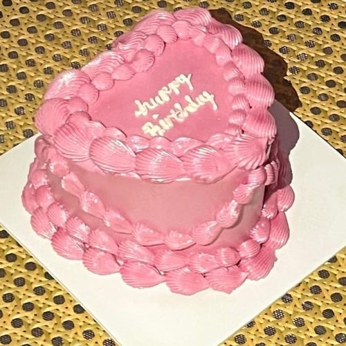 6inch Mini Metallic Pink Heart Cake