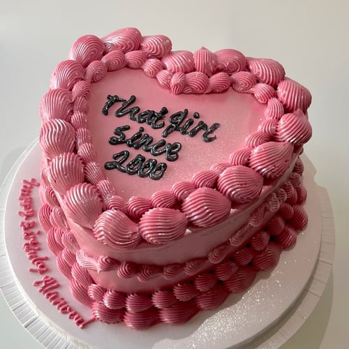 8inch Metallic Heart Cake