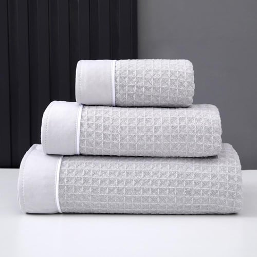 مناشف وافل رصاصي فاتح