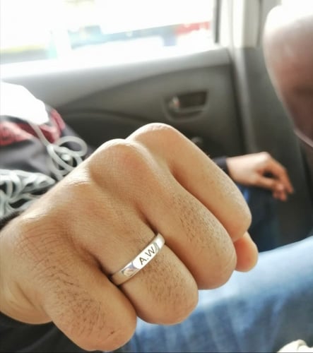 دبلة احرف او تاريخ حسب الطلب فضة خالص