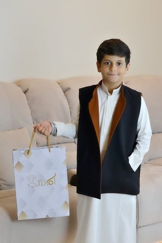 سديري جوخ دبل فيس للاطفال اسود - جملي