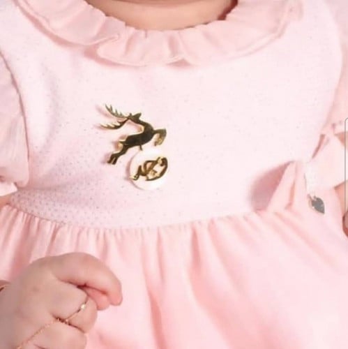 بروش الاسم شكل غزال وصدف