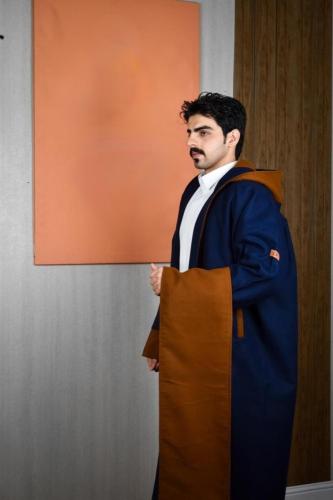 فروه رجالي جوخ وجهين باللون الكحلي - جملي