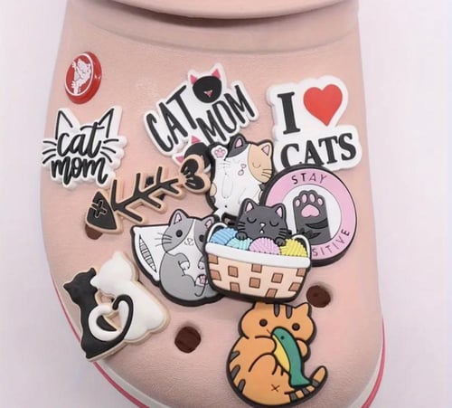 مجموعة من 10 قطعة من سحر الأحذية بتصميم قطط لطيفة...