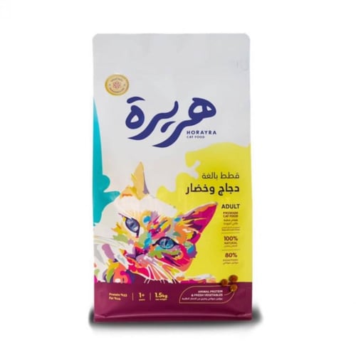 هريرة طعام جاف للقطط البالغة بنكهة الدجاج والخضار...