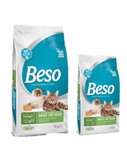 Beso بيسو اكل قطط جاف بنكهة الارز والدجاج2kg
