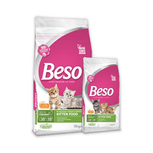Beso بيسو اكل قطط جاف بنكهة الارز والدجاج2kg