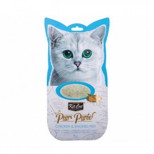 'كت كات بور بوري للقطط بنكهة دجاج وسمك مدخن 4*15 ج...