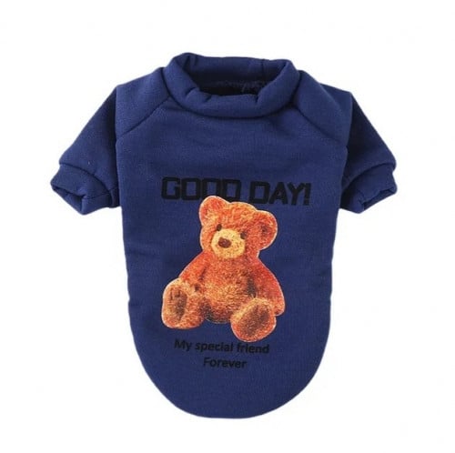 سترة حيوانات أليفة محبوكة للقطط والكلاب لون ازرق