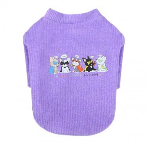 سترة حيوانات أليفة محبوكة للقطط والكلاب لون بنفسج