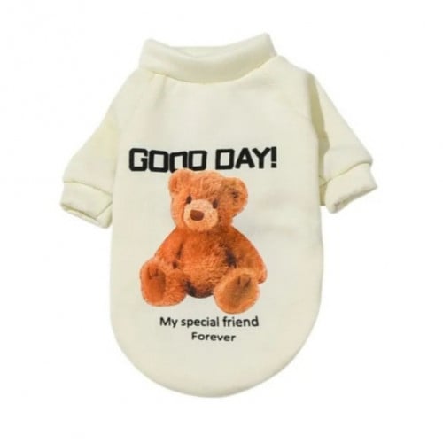 سترة حيوانات أليفة محبوكة للقطط والكلاب لون ابيض