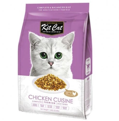 Kit cat كت كات طعام جاف للقطط كوزين بنكهة الدجاج ل...