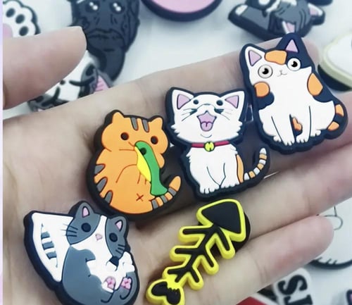 مجموعة من 10 قطعة من سحر الأحذية بتصميم قطط لطيفة...