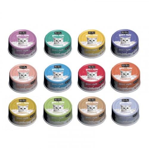 كت كات بكج معلبات طعام رطب للقطط منوعة بالحليب 1x2...